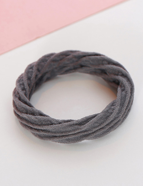 Fashion Gray Pure Color Decorated Hair Band