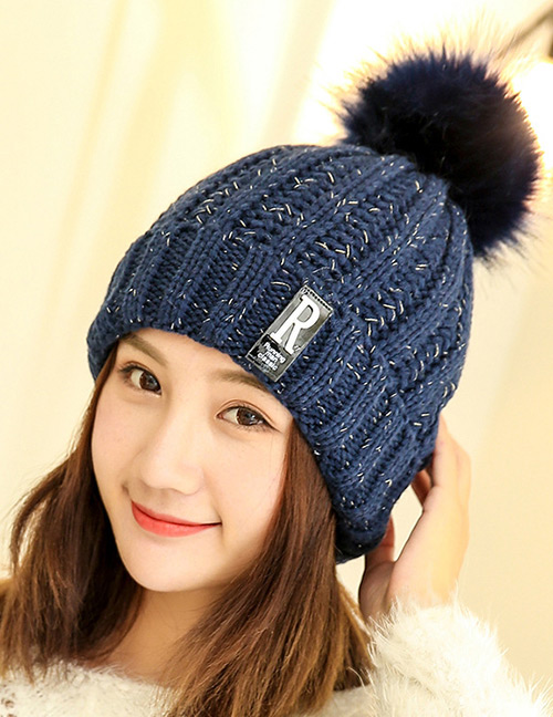 Fashion Navy Letter Patch Decorated Hat