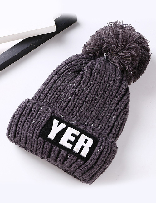 Fashion Gray Letter Patch Decorated Hat