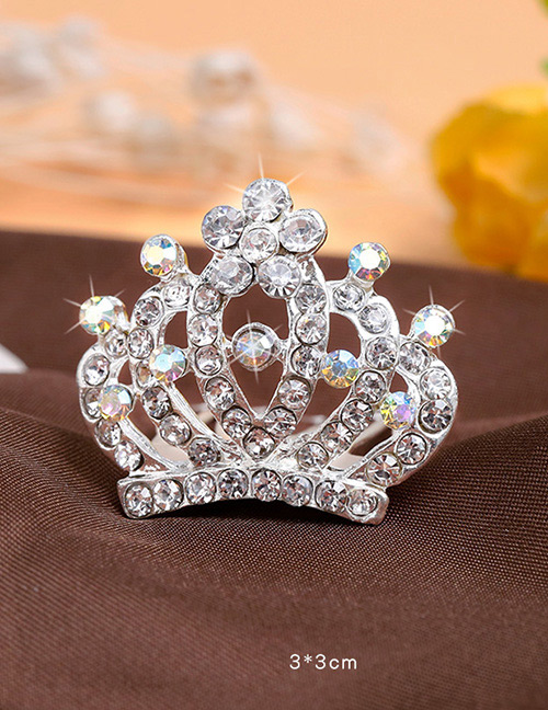 Lovely White Crown Shape Decorated Hairpin