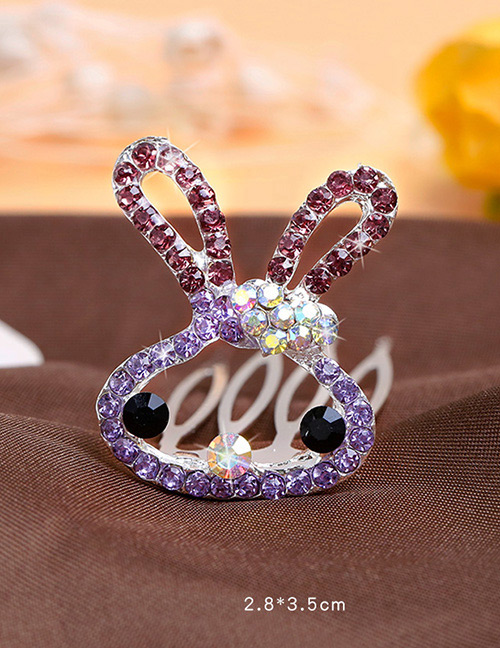 Lovely Purple+red Rabbit Shape Decorated Hairpin