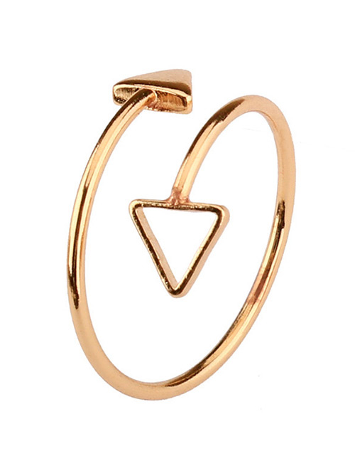 Fashion Gold Color Arrows Shape Decorated Pure Color Ring