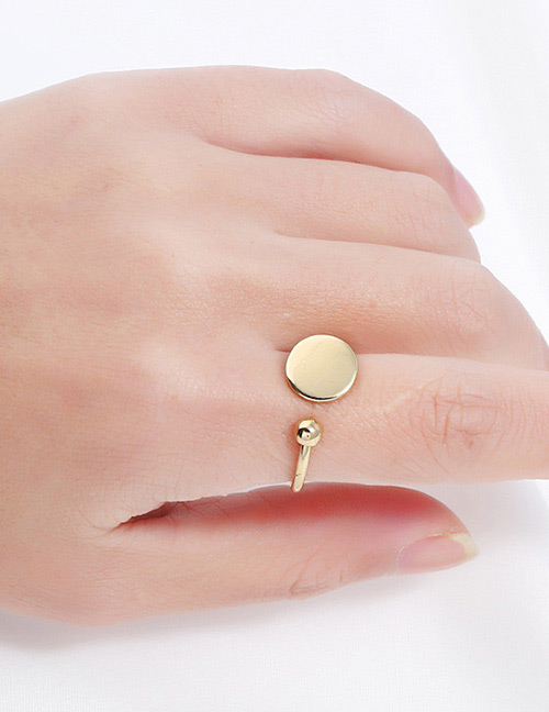 Trendy Gold Color Round Shape Decorated Pure Color Ring