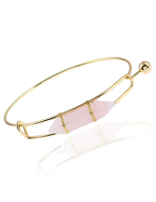 Trendy Pink Geometric Shape Decorated Simple Bracelet