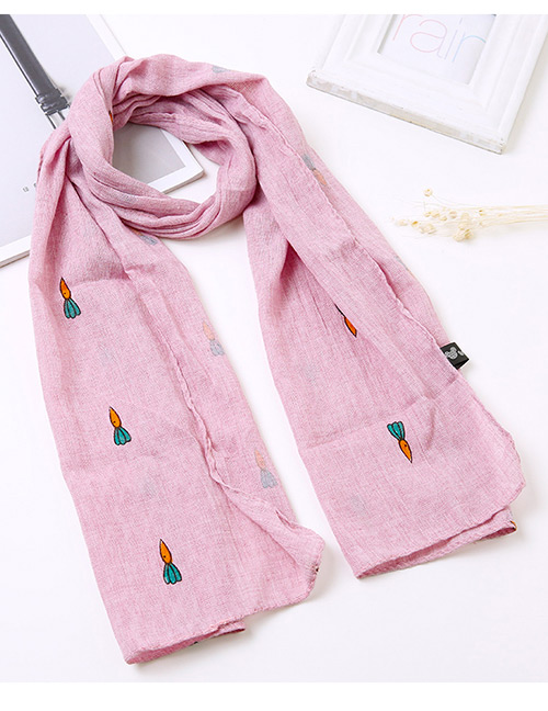 Lovely Pink Carrot Pattern Decorated Child Scarf(1-12 Years Old)