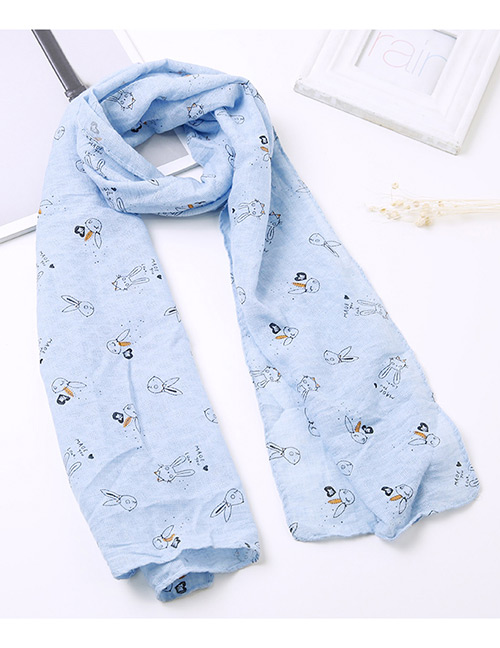 Lovely Blue Rabbit Pattern Decorated Child Scarf(1-12 Years Old)