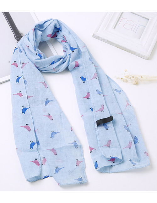 Lovely Blue Bird Pattern Decorated Child Scarf(1-12 Years Old)
