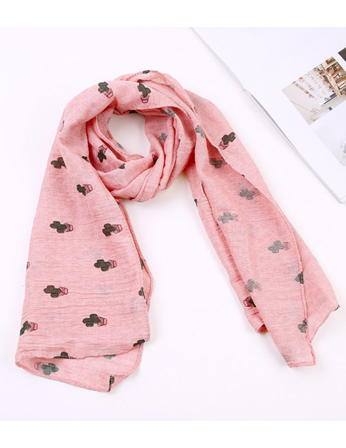 Lovely Watermelon Red Cactus Pattern Decorated Child Scarf(1-12 Years Old)