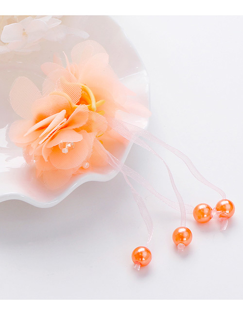 Lovely Orange Flower Decorated Taseel Design Hair Claw