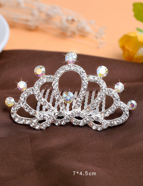 Lovely White Round Shape Decorated Crown Hairpin (larger)