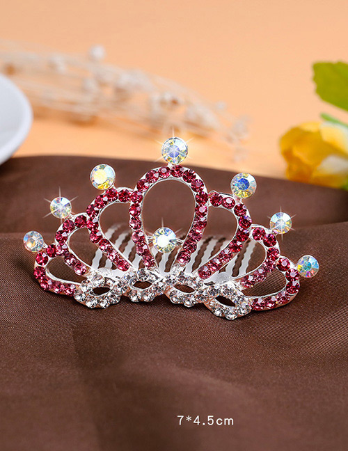 Lovely Pink Round Shape Decorated Crown Hairpin (larger)