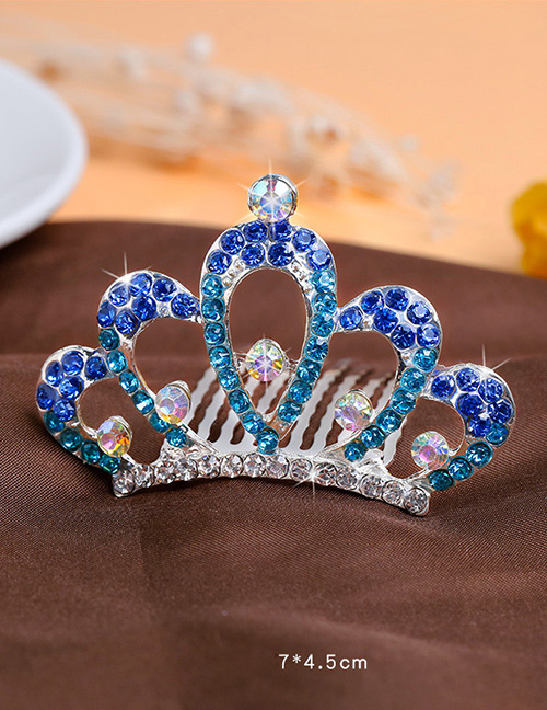Lovely Blue Hollow Out Decorated Crown Hairpin (larger)