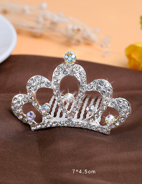 Lovely White Hollow Out Decorated Crown Hairpin (larger)