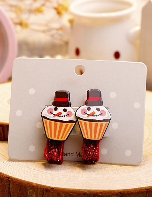 Fashion Red+yellow Ice-cream Decorated Christmas Hairpin (1pair)