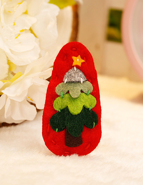 Fashion Red+green Tree Shape Decorated Christmas Hairpin