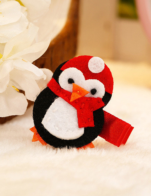 Fashion White+red Penguin Shape Decorated Christmas Hairpin