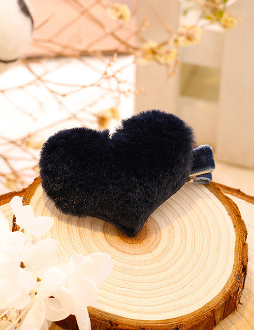 Lovely Navy Heart Shape Decorated Hairpin