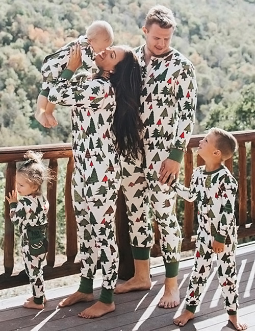 Fashion Green Christmas Tree Pattern Decorated Leisure Blousefor Father)