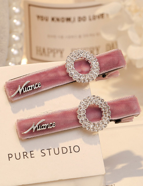 Fashion Pink Circular Ring Shape Decorated Hair Clip