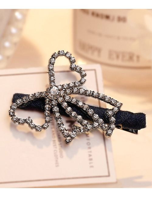 Fashion Navy Bowknot Shape Decorated Hair Clip