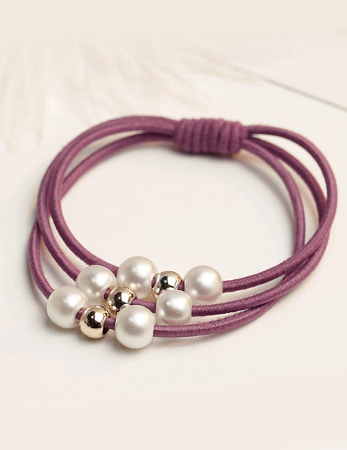 Fashion Light Purple Pure Color Decorated Hair Band