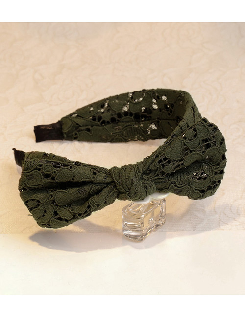 Lovely Dark Green Bowknot Shape Decorated Pure Color Hair Hoop
