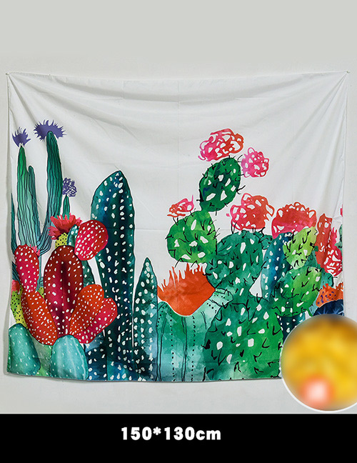 Fashion Green+red Cactus Pattern Decorated Background Cloth(no Led )