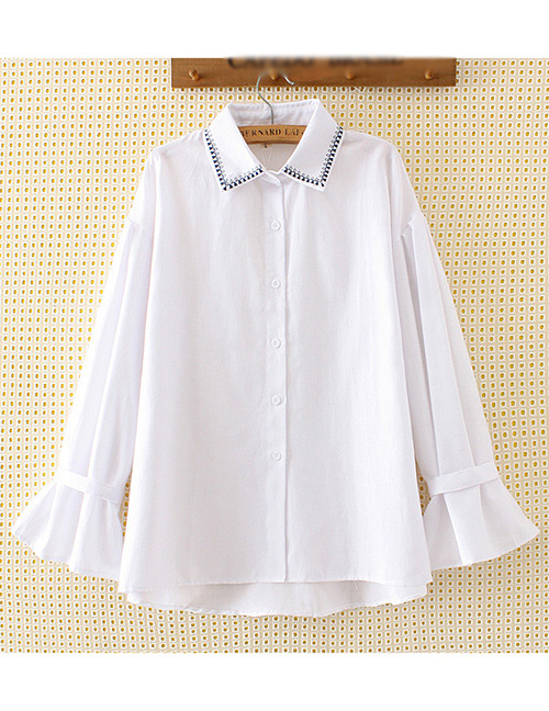 Fashion White Triangle Pattern Decorated Shirt