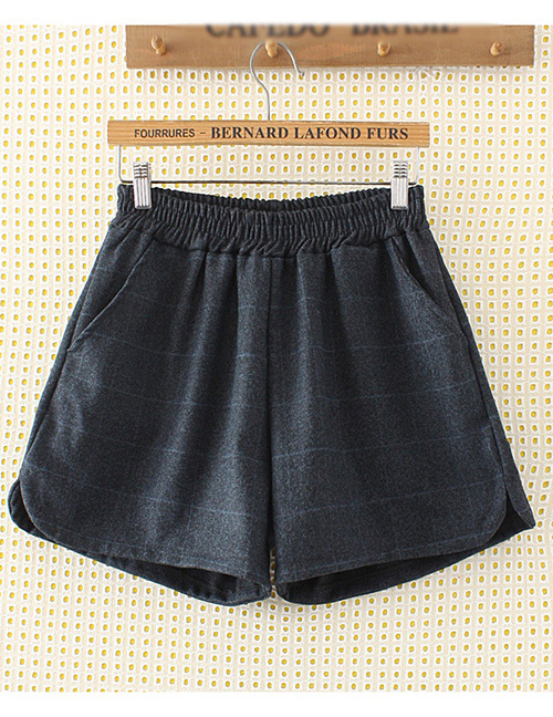 Fashion Black Square Pattern Decorated Shorts