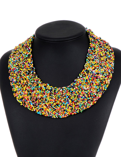 Bohemia Multi-color Color-matching Decorated Necklace