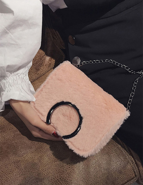 Vintage Pink Round Shape Decorated Bag