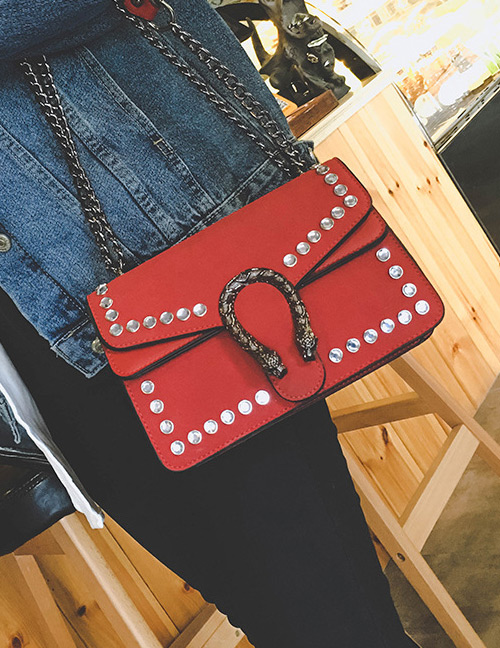 Fashion Red Dragon Shape Decorated Bag