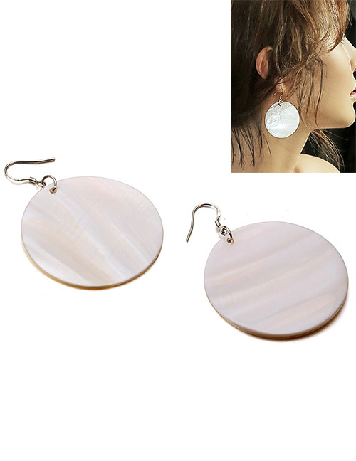 Fashion White Pure Color Decorated Earrrings