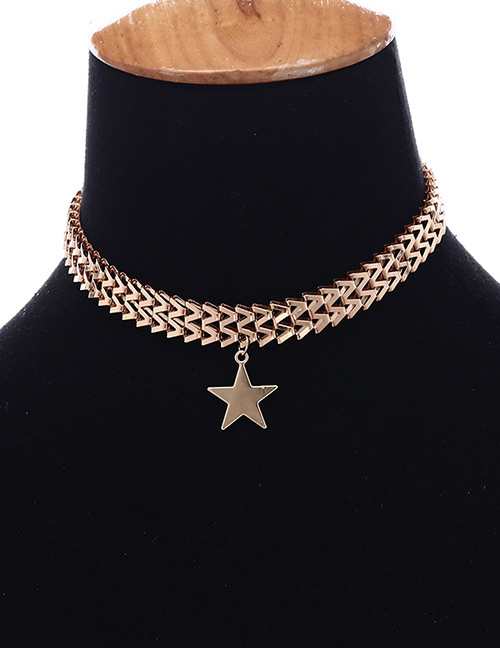 Fashion Gold Color Star Shape Decorated Choker