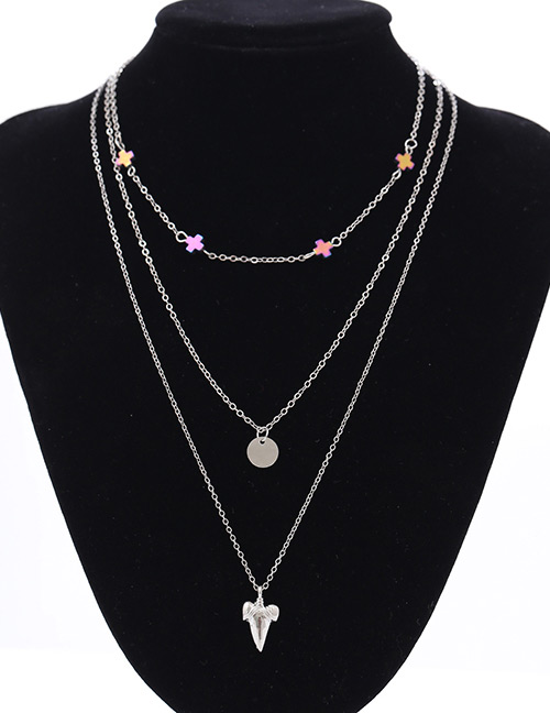 Fashion Silver Color Cross Decorated Necklace