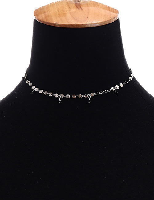 Fashion Silver Color Sequins Decorated Necklace