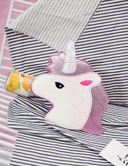Fashion Pink+white Unicorn Shape Decorated Shoulder Bag