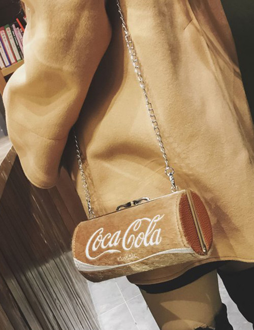 Fashion Yellow Coke Bottle Shape Decorated Shoulder Bag