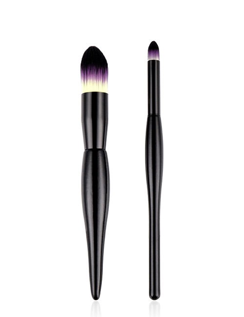Fashion Purple+black Round Shape Decorated Makeup Brush (2 Pcs)