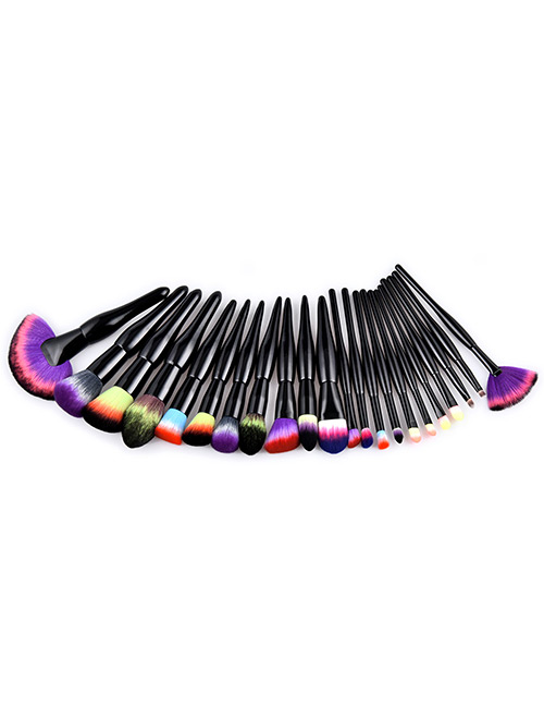 Fashion Multi-color Sector Shape Decorated Makeup Brush (22 Pcs )