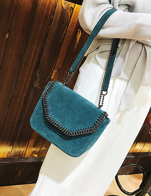 Fashion Blue Chain Decorated Shoulder Bag