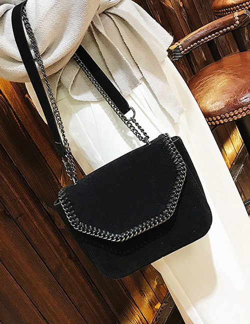 Fashion Black Chain Decorated Shoulder Bag