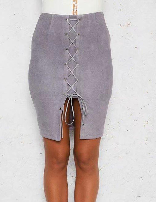 Fashion Purple Bandage Decorated Skirt
