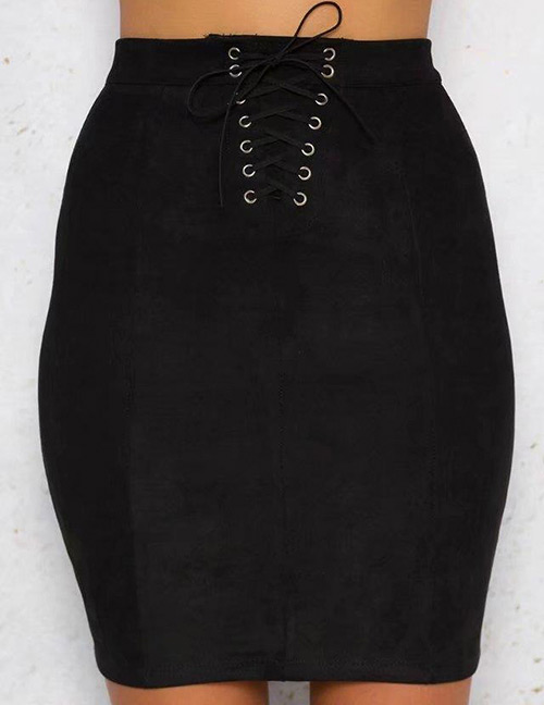 Fashion Black Lacing Decorated Skirt