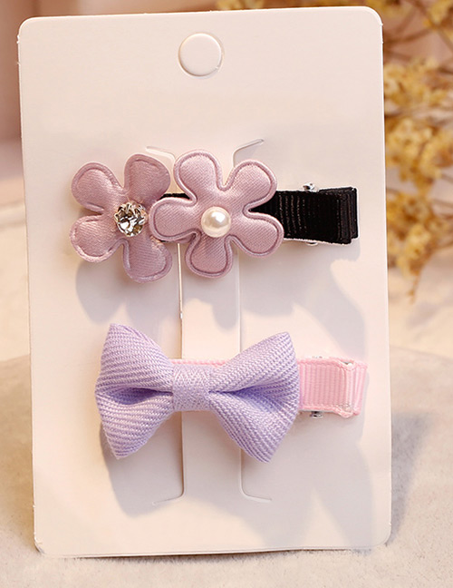 Fashion Pink+purple Flower Shape Decorated Hair Clip(1pair)