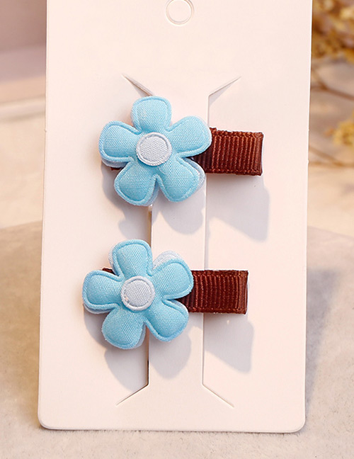 Fashion Blue Flower Shape Decorated Hair Clip (1pair)