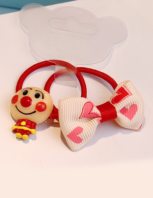 Fashion Red+beige Bowknot Shape Decorated Hair Band (1pair)