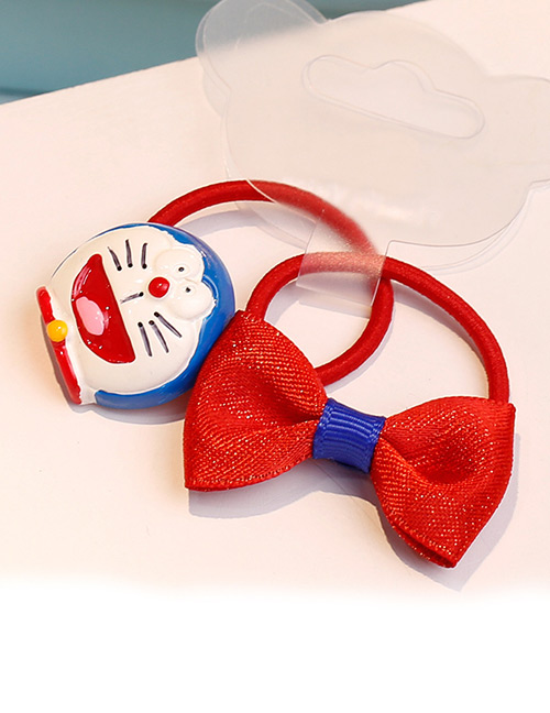 Fashion Red+blue Doraemon Shape Decorated Hair Band (1pair)