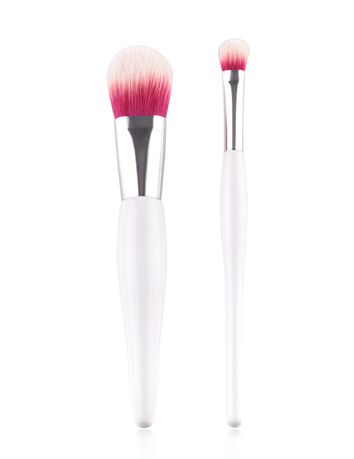 Fashion Plum Red Round Shape Decorated Makeup Brush (2 Pcs)