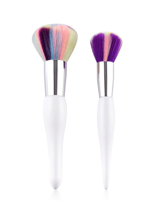 Fashion Multi-color Round Shape Decorated Makeup Brush (2 Pcs)
